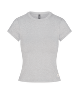 Vuori Women's Halo Baby Tee Pale Grey Heather