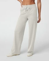 Vuori Halo Essential Wideleg Pants Ecru Heather front