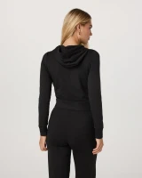 Vuori Women's Halo Mini Full Zip Hoodie Black Heather back