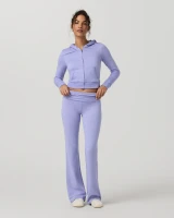 Vuori Women's Halo Mini Full Zip Hoodie Hyacinth Heather full view