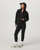 Vuori Halo Modern Full Zip Hoodie True Black full length