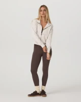 Vuori Halo Modern Full Zip Hoodie Ecru Heather full length