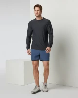 Vuori Men's Longsleeve Strato Tech Tee Charcoal Heather full view