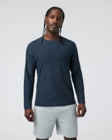 Vuori Men's Longsleeve Strato Tech Tee Navy Heather front