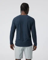 Vuori Men's Longsleeve Strato Tech Tee Navy Heather back