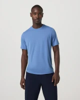 Vuori Men's Current Tech Tee Isle Blue front view
