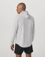 Vuori Men's Outdoor Trainer Shell Jacket Grey Mist Linen Texture back