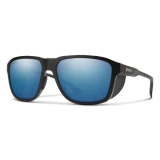 Smith Optics Embark Polarized Sunglasses Matte Black/Blue Mirror angled view