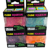 Glitter Cube Squishy Squeeze Toy Glitter Cube front view