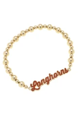 Canvas Style Texas Longhorns Enamel Stretch Bracelet detail view
