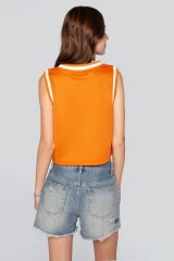 Hype and Vice Women's University of Texas Basketball Jersey burnt orange side view