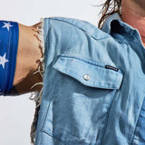 Poncho Outdoor Men's Right to Bear Arms Sleeveless Denim Shirt