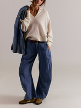 Free People Women's Spotlight Washed Trouser Pants Screenshot side view