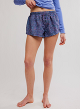 Free People Cross My Heart Boxer Shorts Navy Combo detail