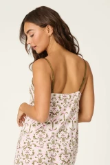 PJ Salvage Women's Déjà Vu Dreams Tiki Time Tank Top in multicolor detail view