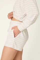 PJ Salvage Women's J'Adore Amour Sweetheart Stripes Lounge Shorts multicolor