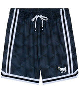 Goat USA Boys' Geo Print Mesh Shorts in Black flat lay
