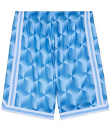 Goat USA Boys' Geo Print Mesh Shorts in Carolina Blue back view
