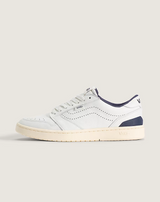 Vans Women's Court Low Shoes white navy blue side view