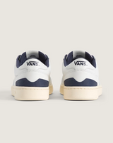 Vans Women's Court Low Shoes white navy blue back view