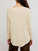Free People Latte Blues Thermal Top Black full length