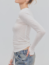 Free People Siren Long Sleeve Top Clean Ivory front view