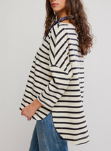 Free People Women's 2 Sense Long Sleeve Top Blue Combo back view