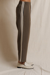 perfectwhitetee Claud Travel Track Pants Dark Olive side view