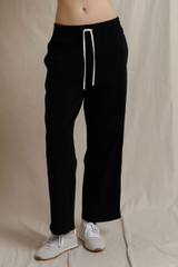 perfectwhitetee Claud Travel Track Pants True Black front view