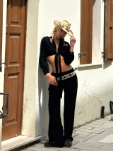 Blanco By Nature Women's Chiara Drawstring Pants in Black
