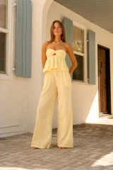 Blanco By Nature Women's Azure Pants in Butter back view