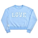 Iscream Girls' Blue Floral Love Sweatshirt Blue Floral front