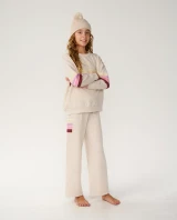 Rip Curl Girls' Surf Revival Crew Top in Oatmeal Marle front view