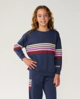 Rip Curl Girls' Surf Revival Crew Top in Navy detail
