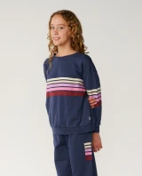 Rip Curl Girls' Surf Revival Crew Top in Navy back view