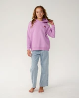 Rip Curl Girls' Surf Puff Heritage Hoodie in Lilac back view