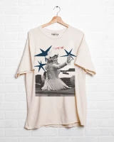 Livy Lu Women's Dolly Parton All American Dolly Thrifted Distressed Tee front view