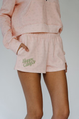 Happy Camp3r Women's Pink Peony Scuba Shorts Ballet Pink Detail 1