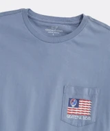Vineyard Vines x Grateful Dead Men's USA Flag Tee Summer Evening Front Detail