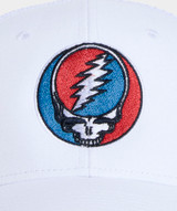 Vineyard Vines Grateful Dead Performance 5-Panel Hat White Cap front detail