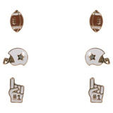 Football Icon Enamel Stud Earring Set Football Icon Enamel Stud Earring Set front view