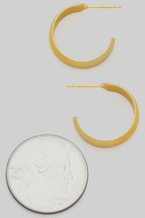 14K Gold-Dipped 3/4" Open Hoop Earrings gold-dipped front view