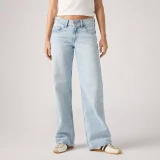 Levi's Women's Superlow Loose Jeans Abraided Art Light Wash detail view