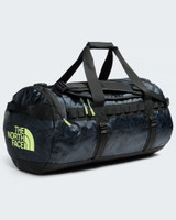 The North Face Base Camp 71L Duffel Bag in TNF Black Glowing Topo Print detail view