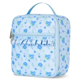 Iscream Blue Floral Lunch Tote left angle view