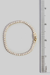 Fame Prong-Set Round Cubic Zirconia Tennis Bracelet in Gold detail view