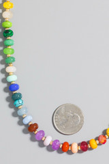 Fame Round Stone Beaded Necklace in Multi/Gold close-up