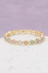 Fame Gold-Dipped Colored Cubic Zirconia Eternity Ring full view
