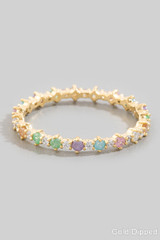 Fame Gold-Dipped Colored Cubic Zirconia Eternity Ring detail view