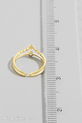 Fame Cubic Zirconia Star Constellation & Pear Stone Double Band Ring detail view